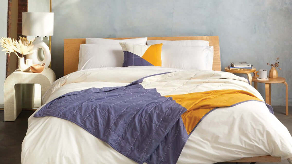 Brooklinen x Anchal Project collaboration featuring queen and king quilted bedding