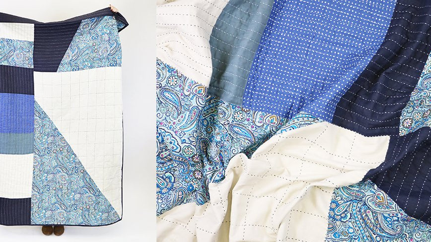 Collaboration with Vera Bradley for QuiltCon 2019 featuring a one of a kind quilt using Anchal's contemporary Didi Quilt design