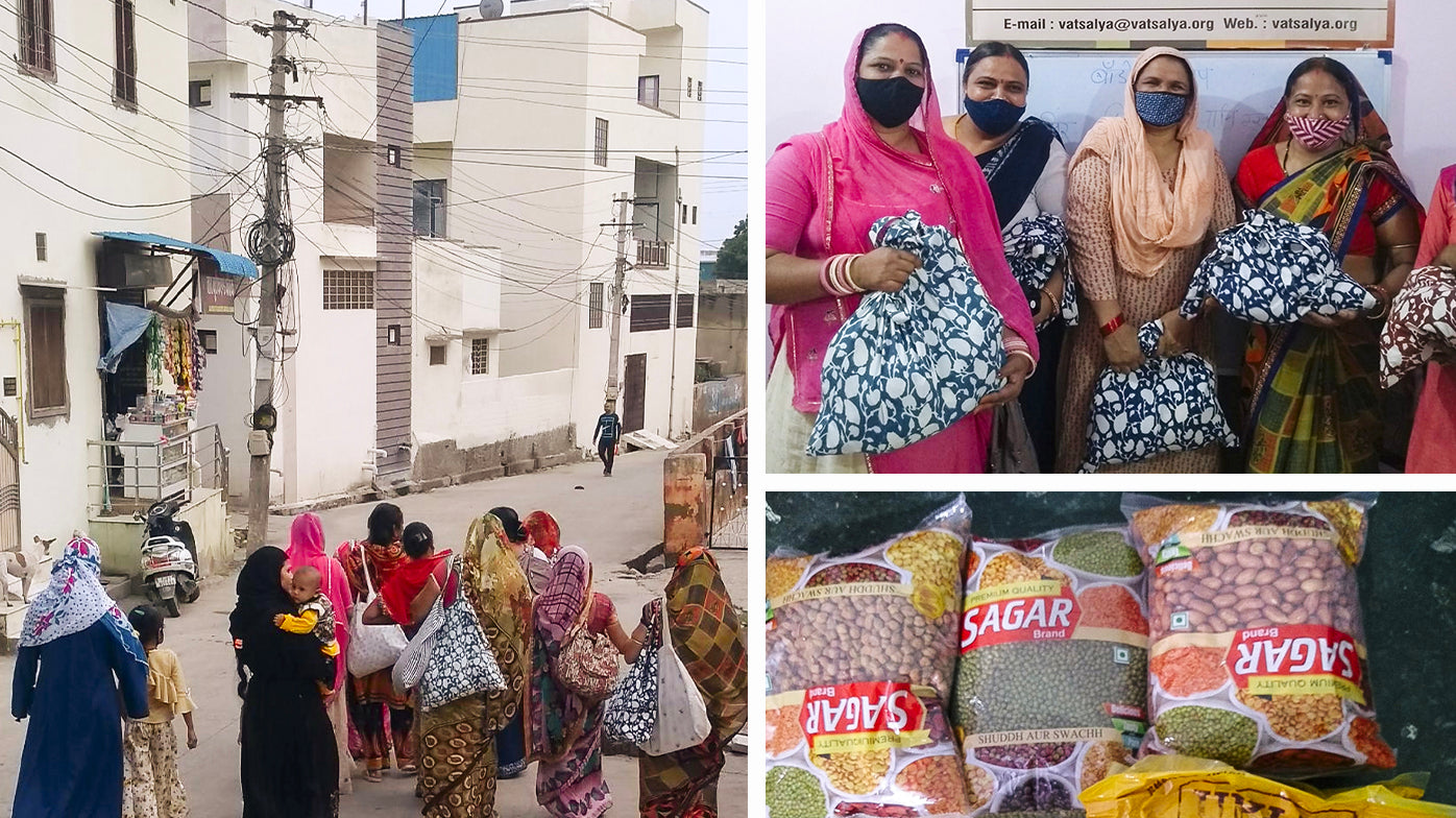 Anchal artisan receiving grocery kits for COVID-19 relief