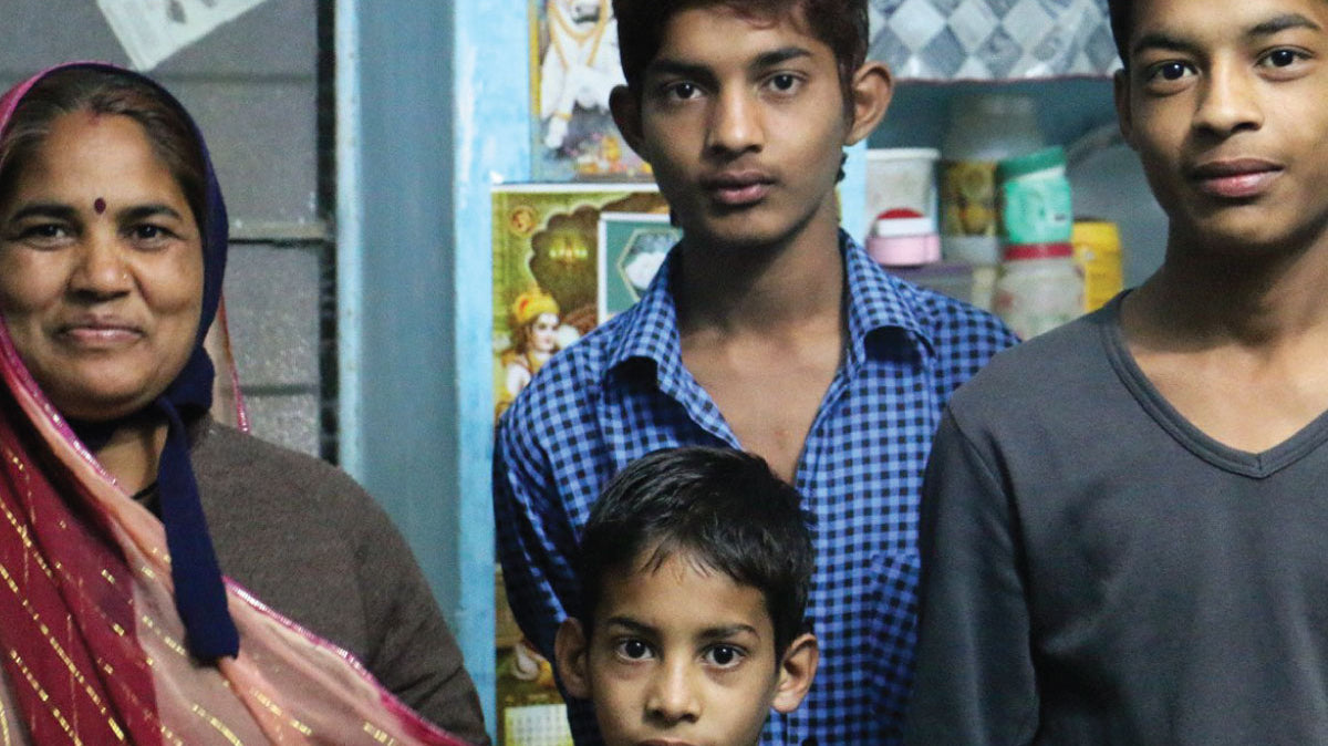Anchal artisan Maya and her children