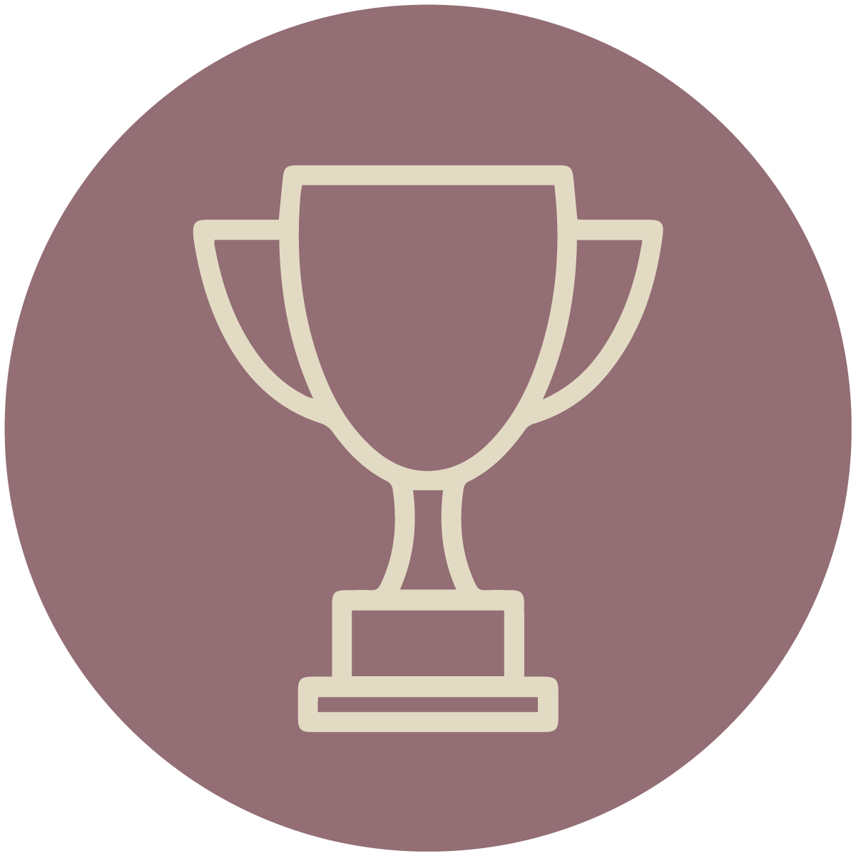 trophy logo against a pink background