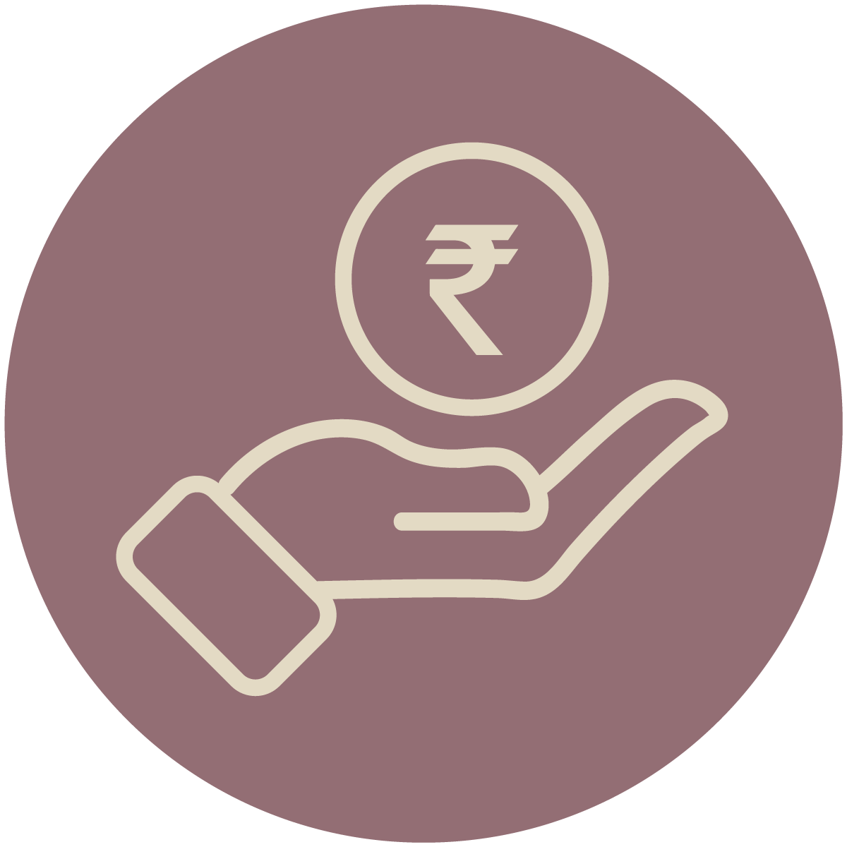 hand holding a circle logo
