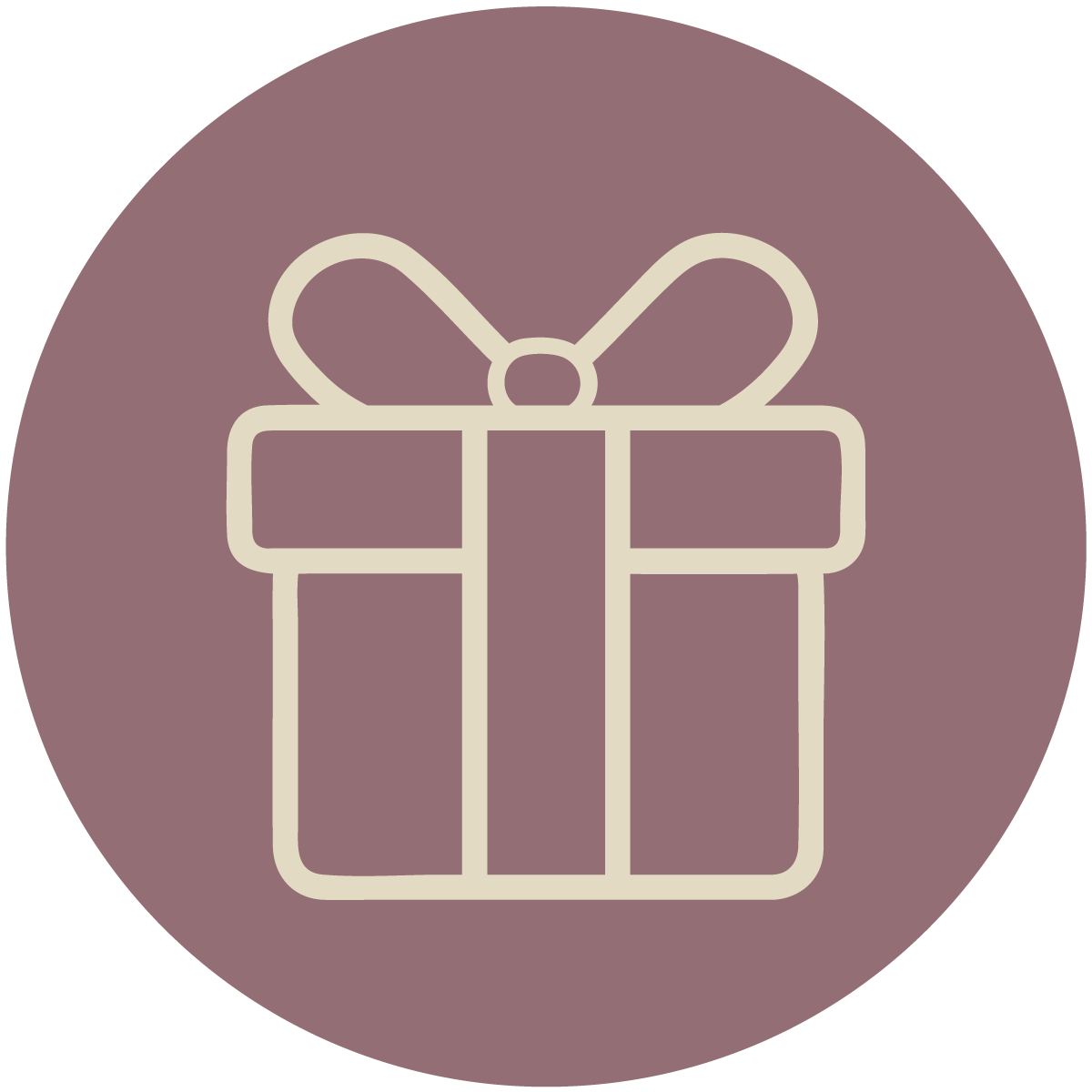 gift box logo against a pink background