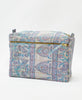 One-of-a-kind pastel blue paisleykantha toiletry bag made
using recycled cotton saris