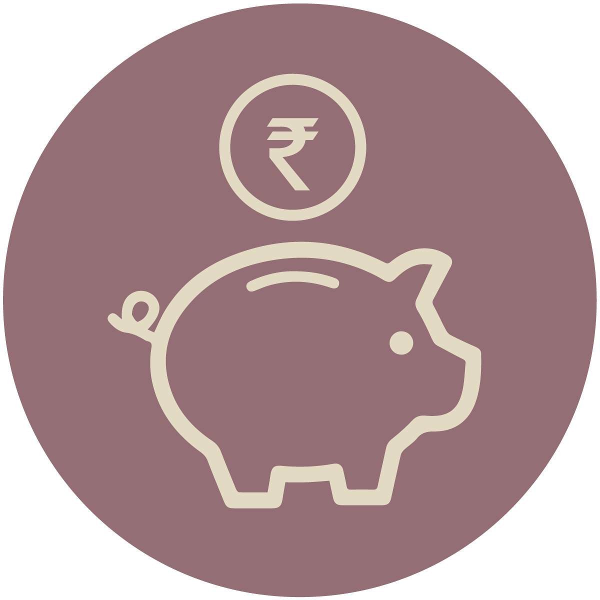piggy bank logo against a pink background