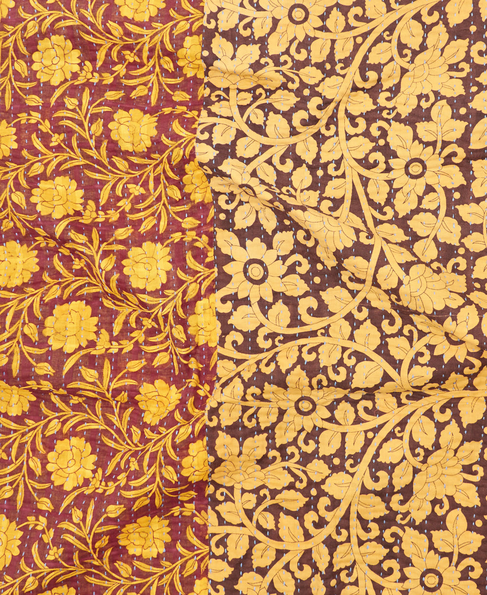 kantha blanket with kantha stitching