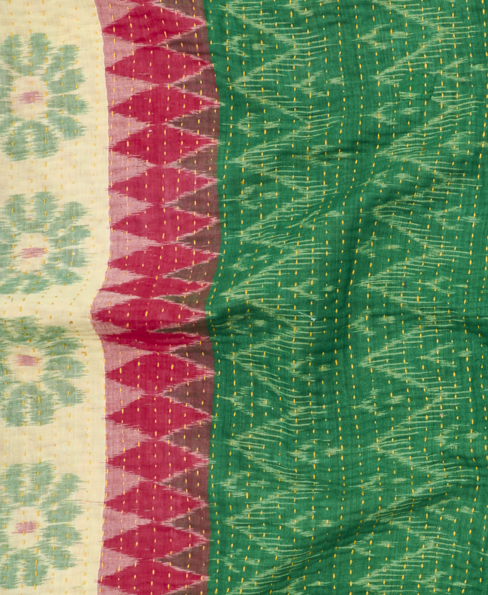 kantha blanket with kantha stitching