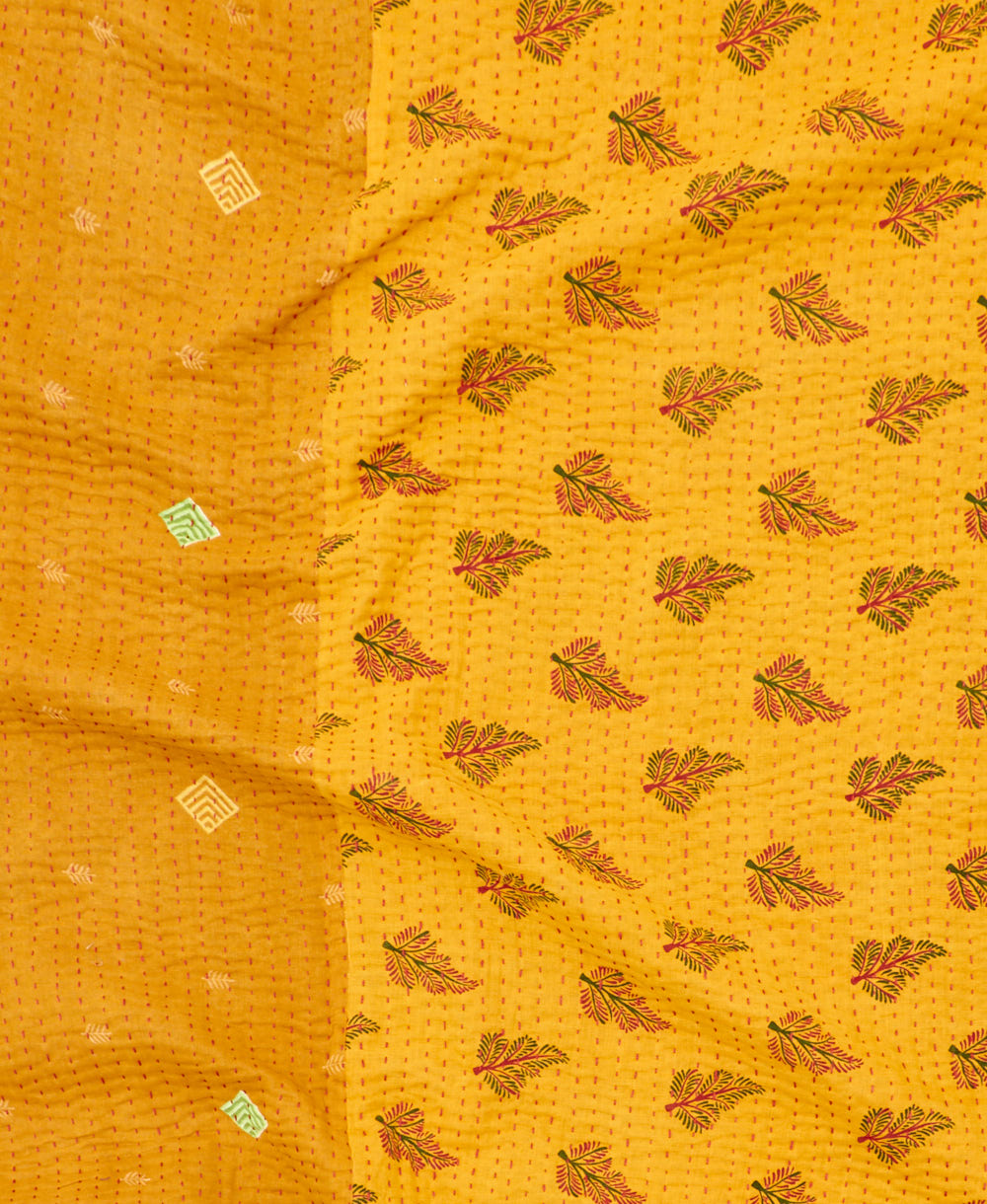 kantha blanket with kantha stitching