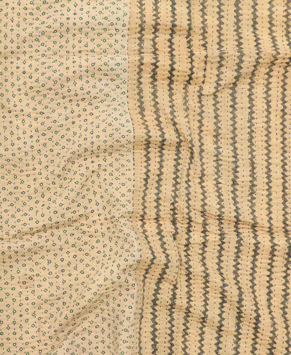 kantha blanket with kantha stitching