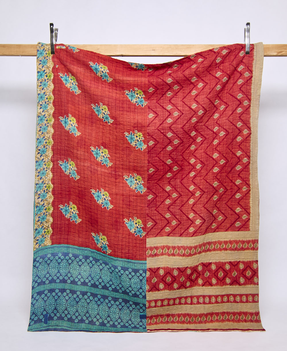 twin kantha quilt handmade in India