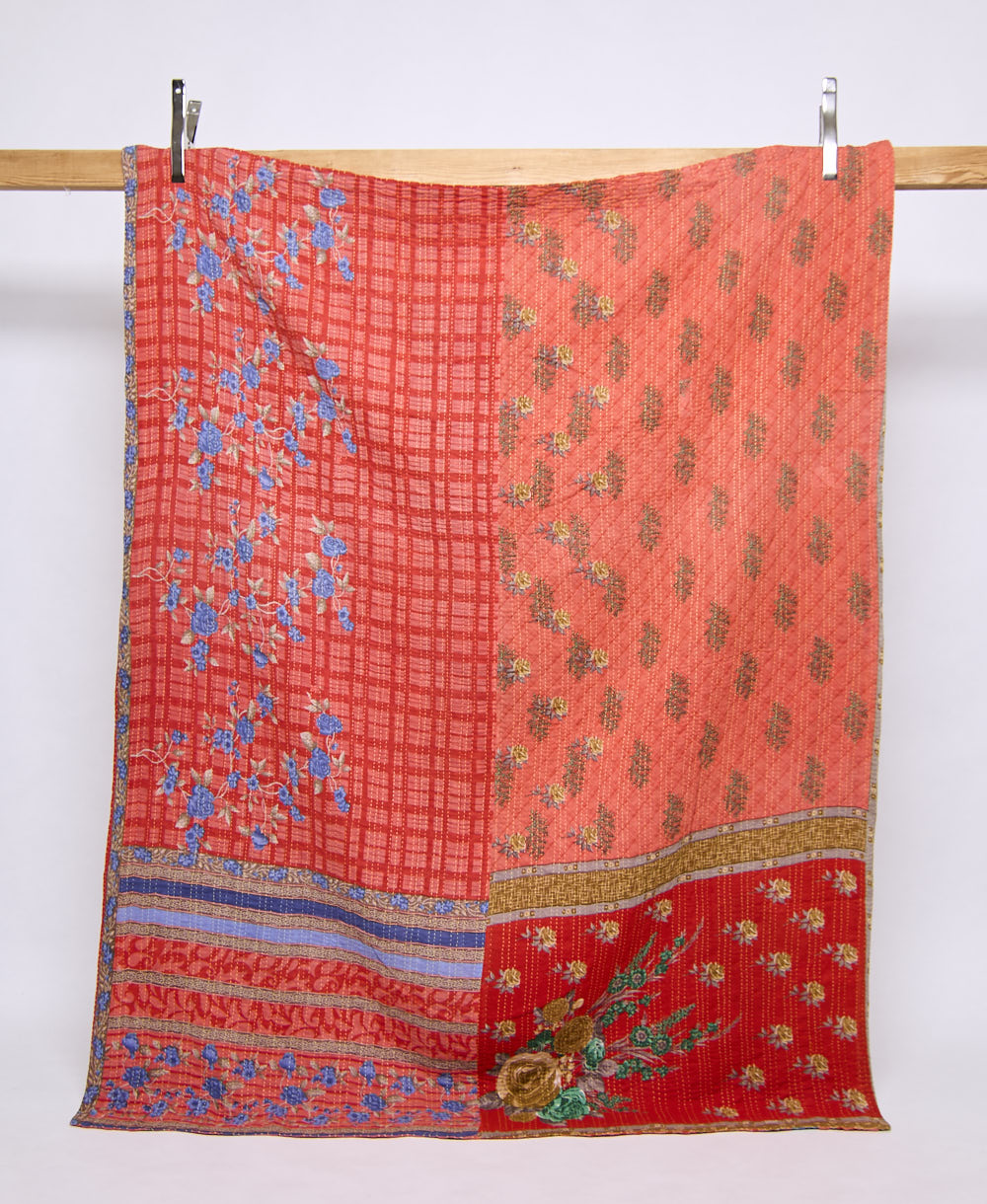 twin kantha quilt handmade in India