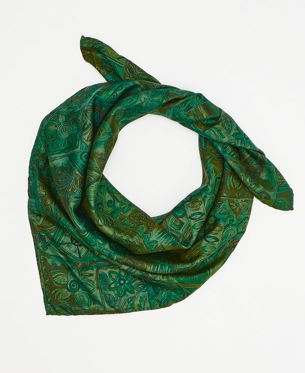 vintage silk square scarf featuring a geometric pattern created using sustainably sourced saris