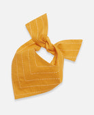 medium mustard yellow dog bandana with white embroidery