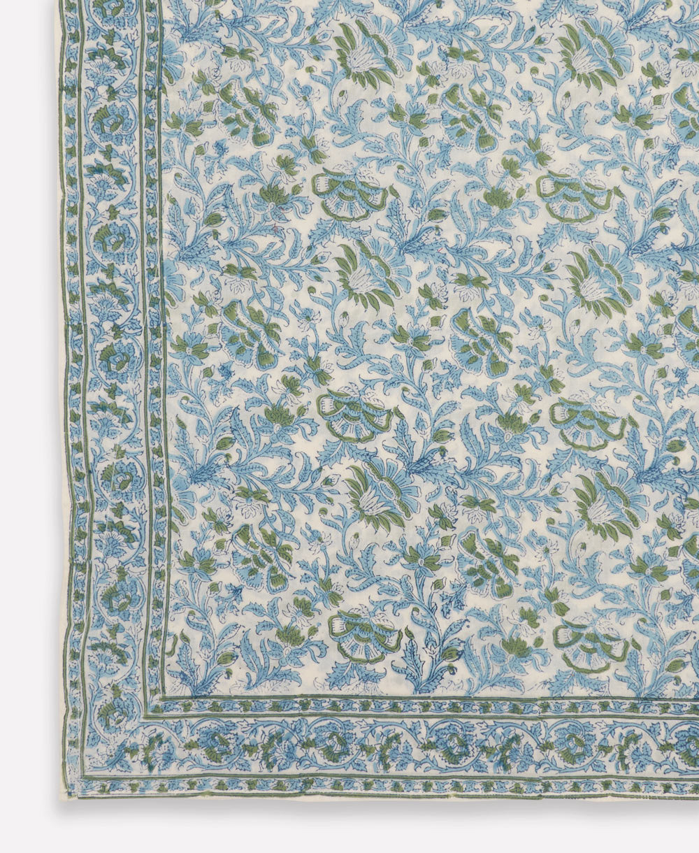 block print floral kaftan with decorative edge