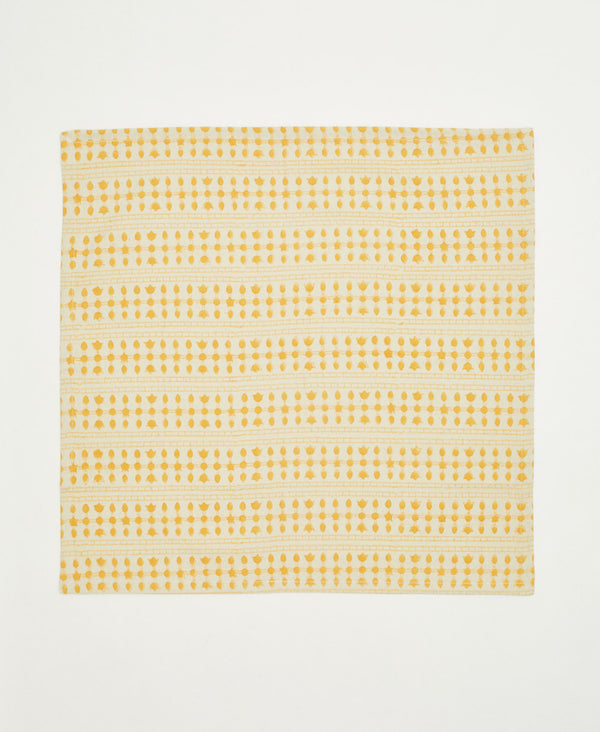 mustard yellow dotted stripe cloth napkins made from organic cotton by Anchal