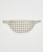 block print grid sling crossbody bag made from organic cotton in India with zipper closure and adjustable strap