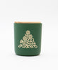 large green jar soy candle with wooden lid by Anchal
