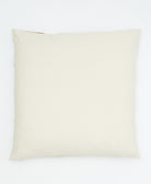 back of checkered throw pillow in solid natural white