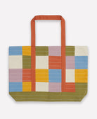 colorful checkered tote bag made from 100% organic cotton canvas and AZO-free dyes