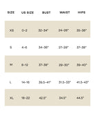 quilted jacket size chart