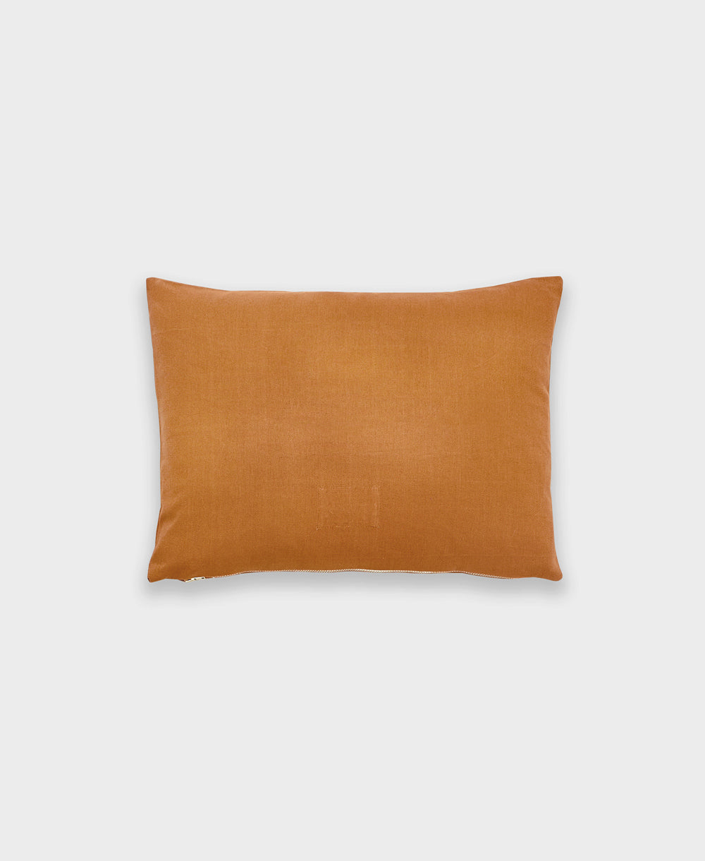 back of camel brown small pillow