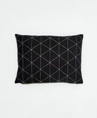 black graph small pillow with white hand-stitched embroidery made from azo-free dyes and organic cotton
