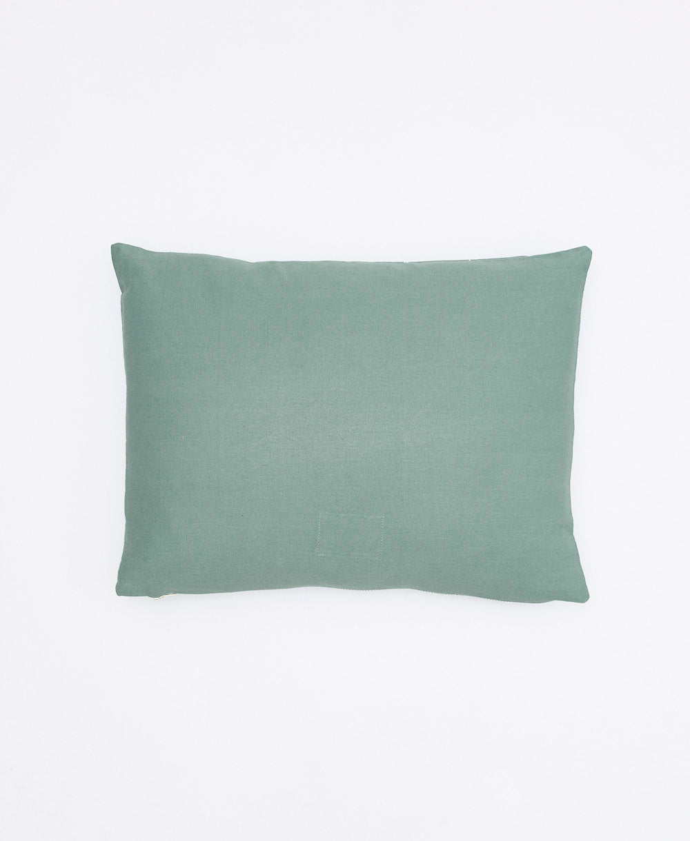back of spruce green graph small pillow