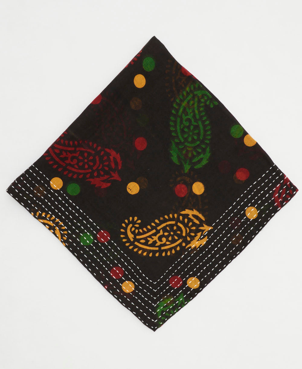 cotton bandana scarf made from upcycled cotton saris in India by women artisans
