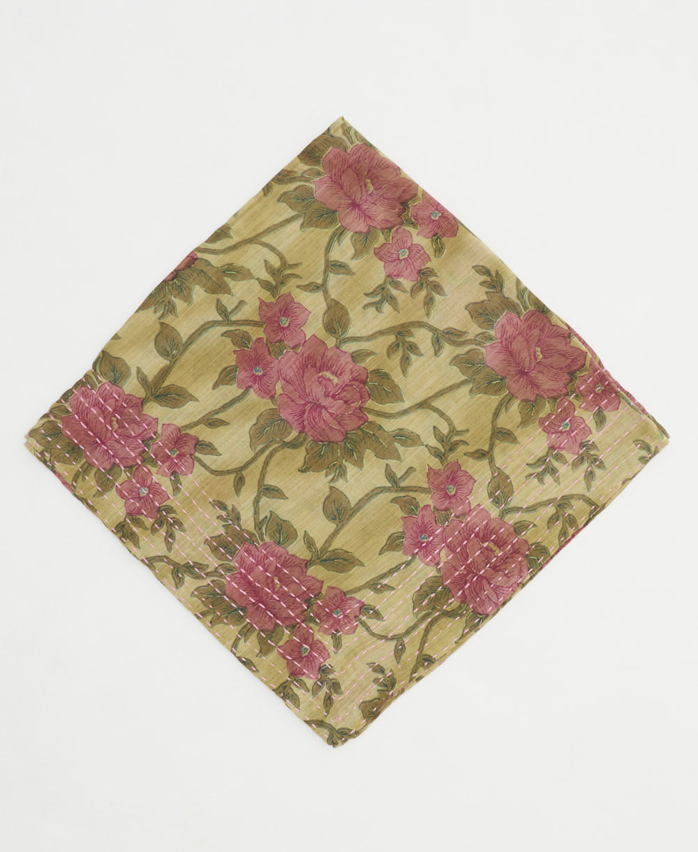cotton bandana scarf made from upcycled cotton saris in India by women artisans