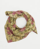 cotton neckerchief with embroidered edges handmade in India from upcycled cotton fabric
