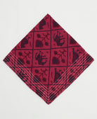 one-of-a-kind cotton bandana with embroidered edges handmade in India