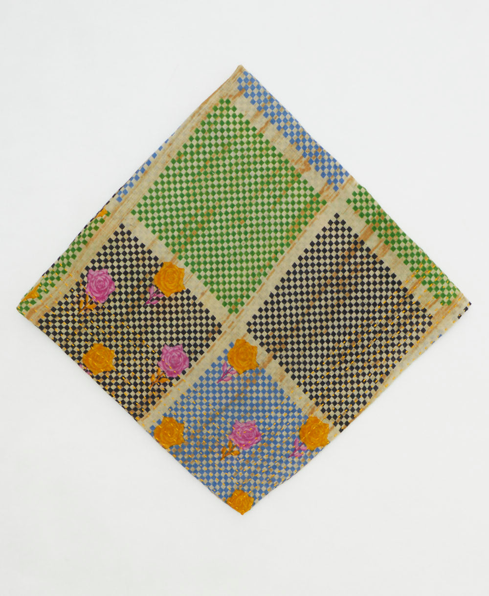 cotton bandana scarf made from vintage cotton saris