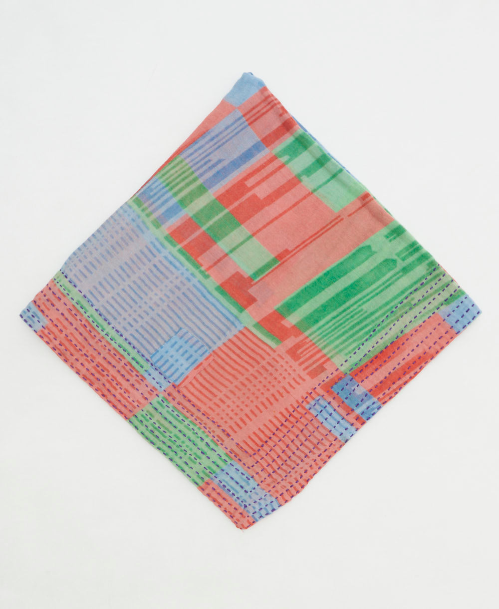 cotton bandana scarf made from vintage cotton saris