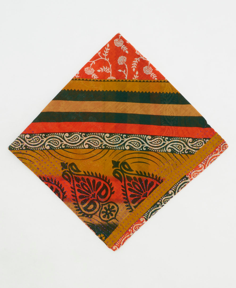 cotton bandana scarf made from vintage cotton saris