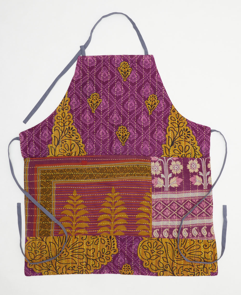 adjustable apron with hand-embroidery