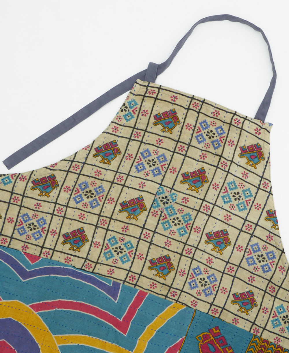 kitchen cotton apron handmade in India from upcycled vintage cotton saris
