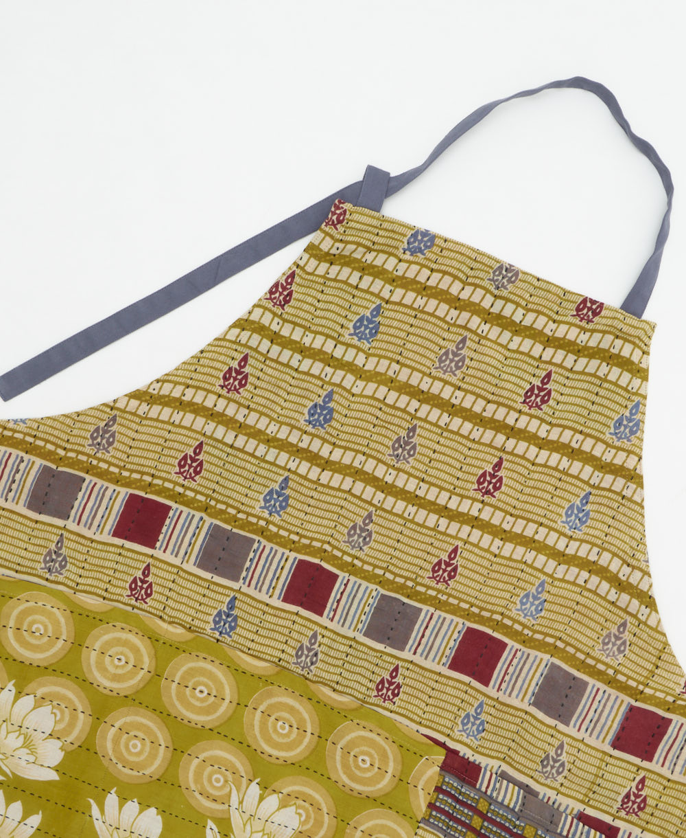 kitchen cotton apron handmade in India from upcycled vintage cotton saris