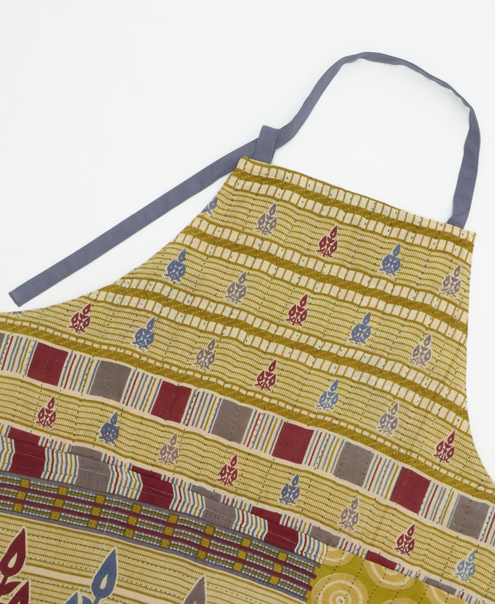 kitchen cotton apron handmade in India from upcycled vintage cotton saris