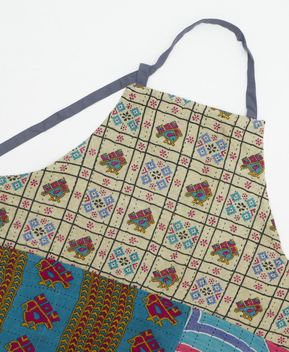 kitchen cotton apron handmade in India from upcycled vintage cotton saris