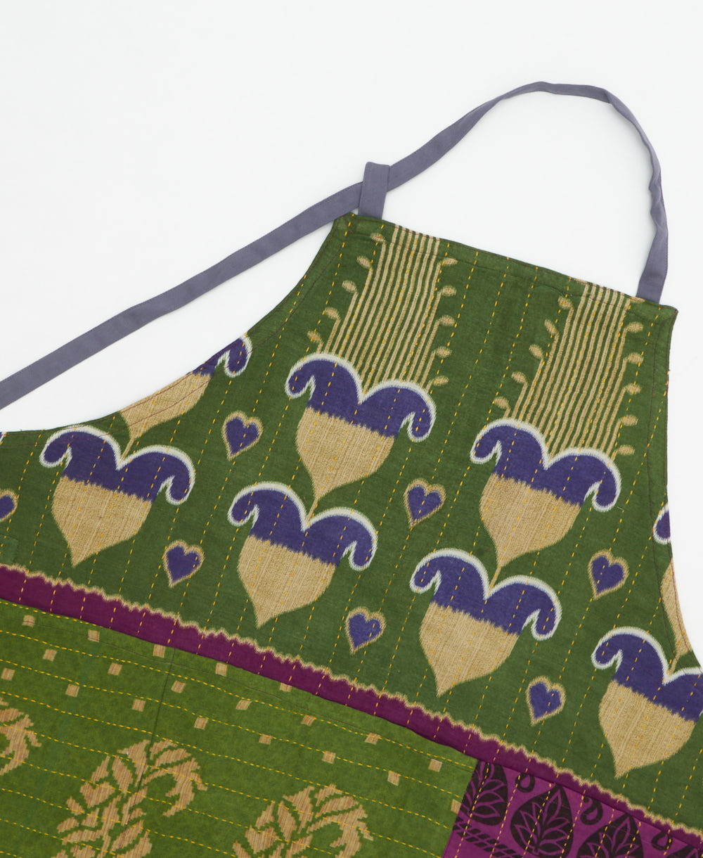 kitchen cotton apron handmade in India from upcycled vintage cotton saris