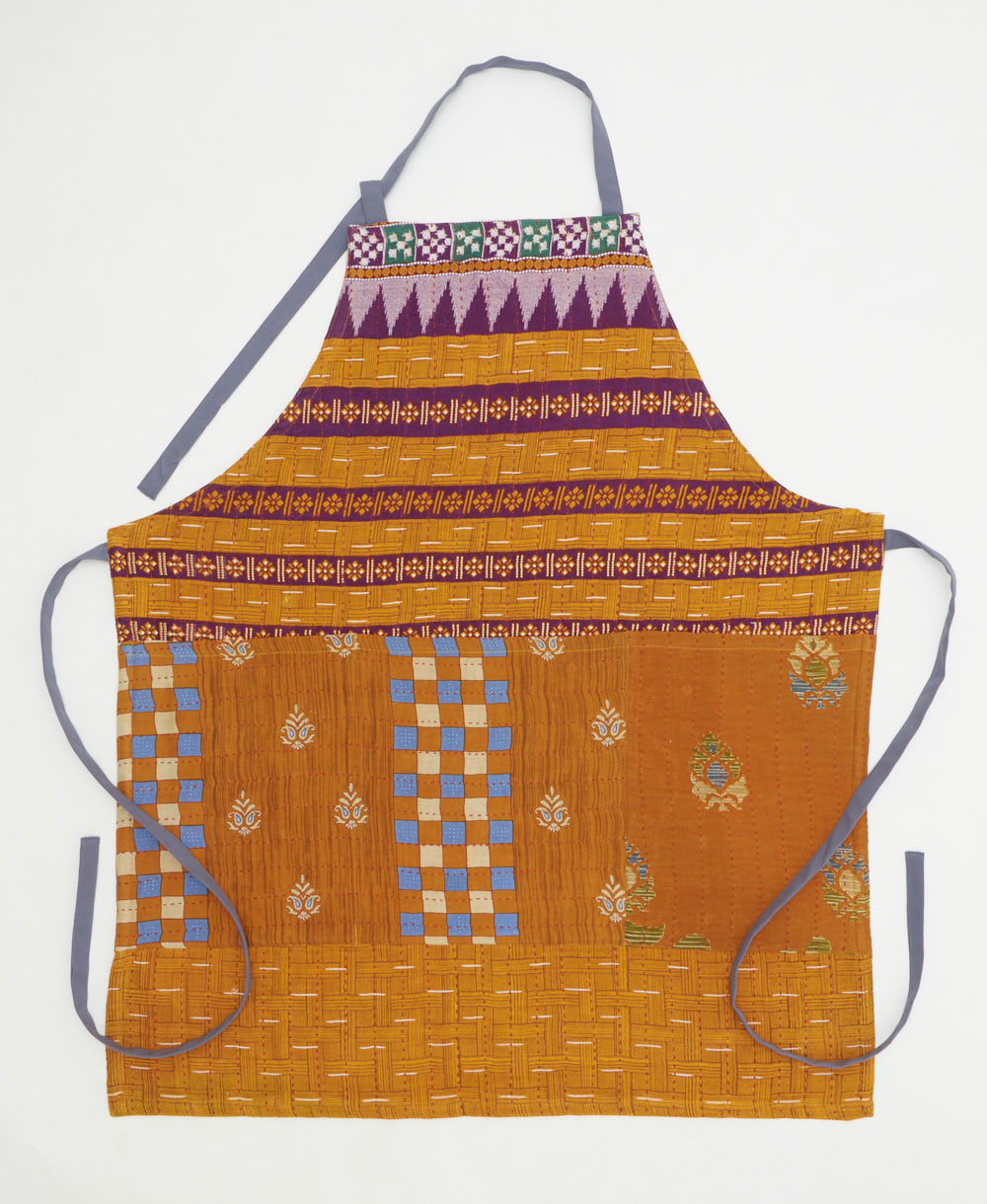 bib apron made from vintage cotton saris