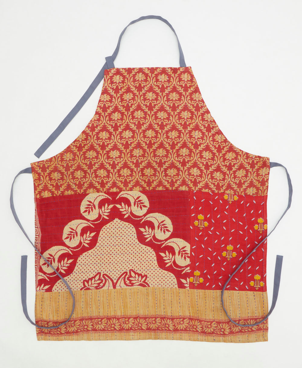 bib apron made from vintage cotton saris