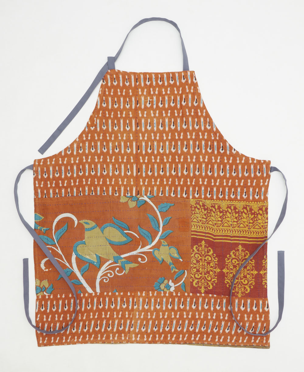 bib apron made from vintage cotton saris