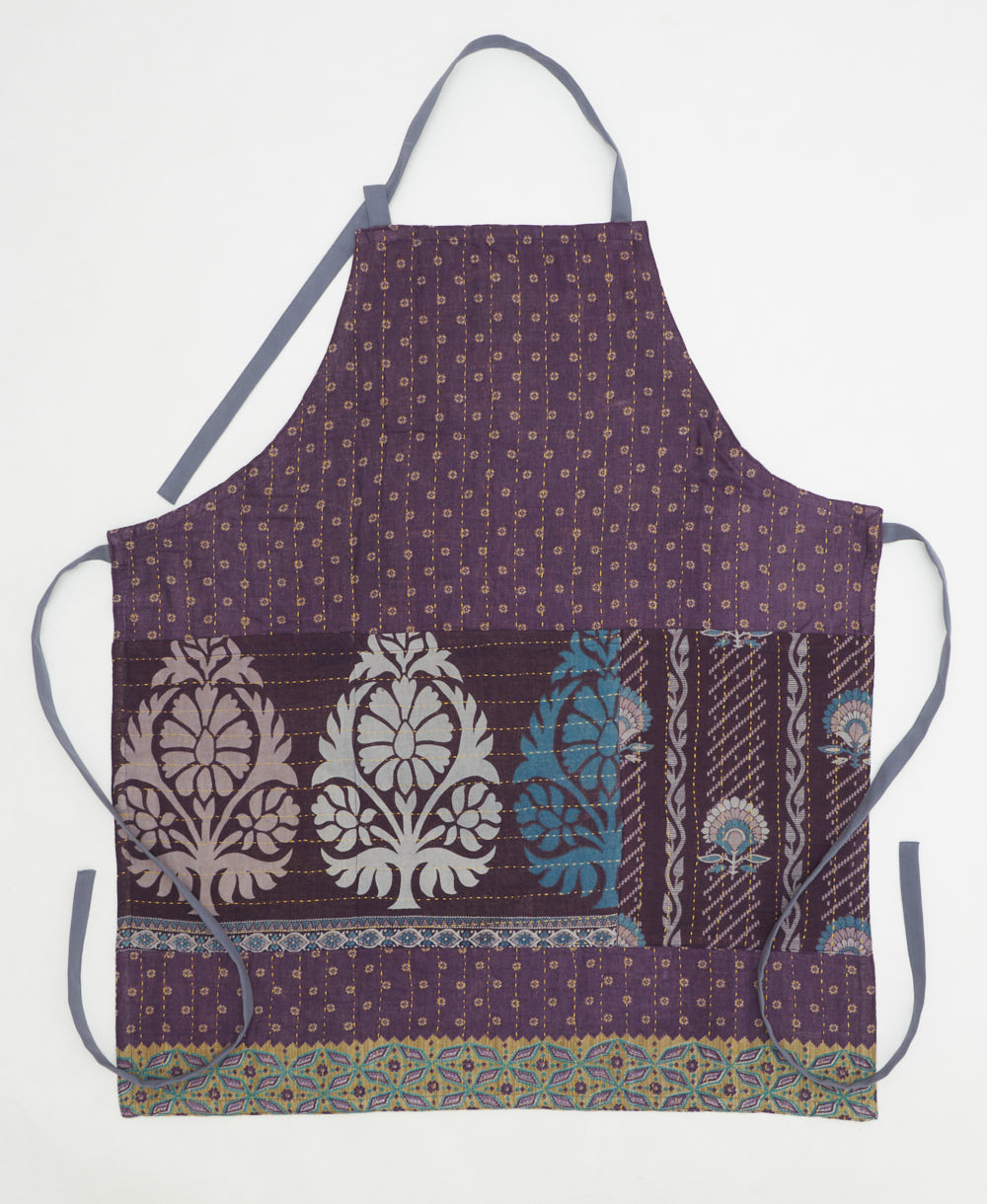 bib apron made from vintage cotton saris