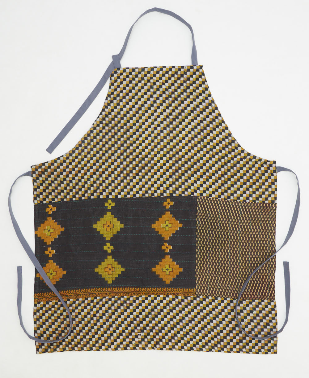 bib apron made from vintage cotton saris