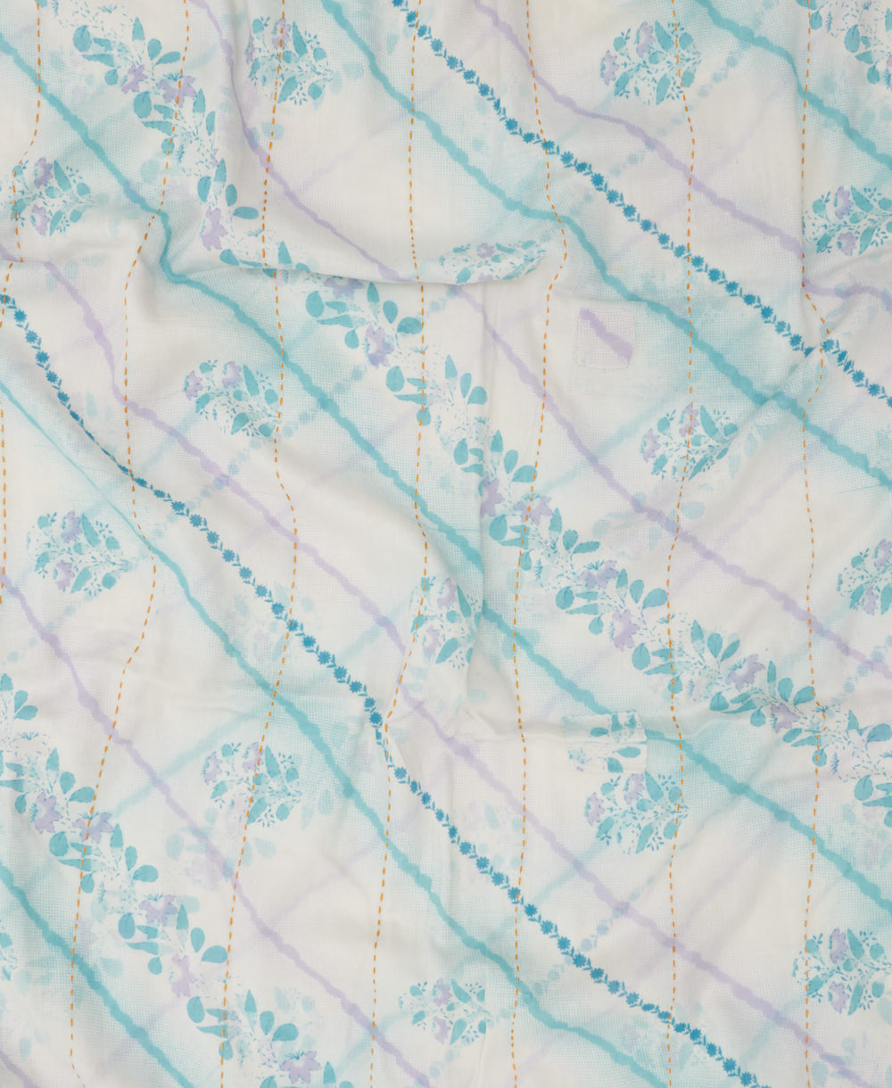 long cotton scarf handmade in India from upcycled vintage fabrics & embroidered