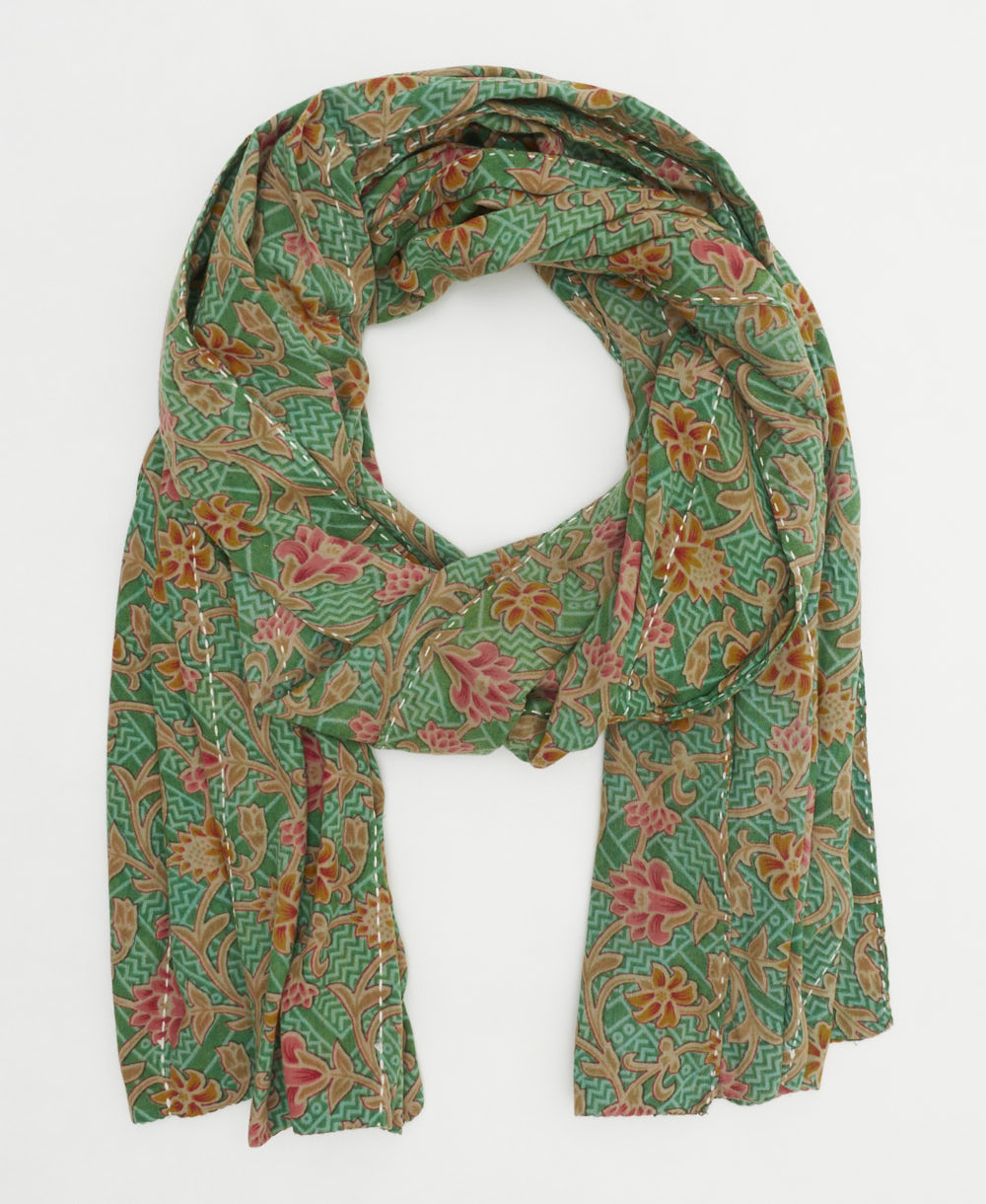 cotton long scarf handmade in India from vintage cotton fabrics in one-of-a-kind vintage patterns