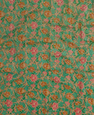 long cotton scarf handmade in India from upcycled vintage fabrics & embroidered