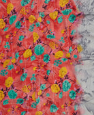 long cotton scarf handmade in India from upcycled vintage fabrics & embroidered