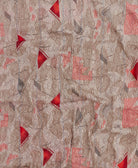 long cotton scarf handmade in India from upcycled vintage fabrics & embroidered